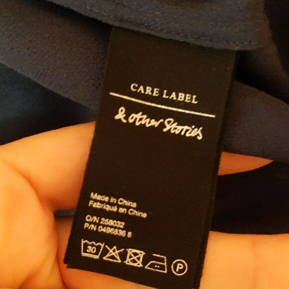 &Other Stories Blue Embroidered Maxi Dress sz 10 - Picture 12 of 13